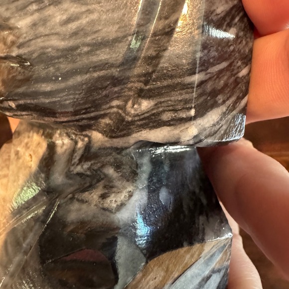 Carved Black and Grey Onyx Stone‎ Aztec Tiki Heavy Bookends - Picture 4 of 11